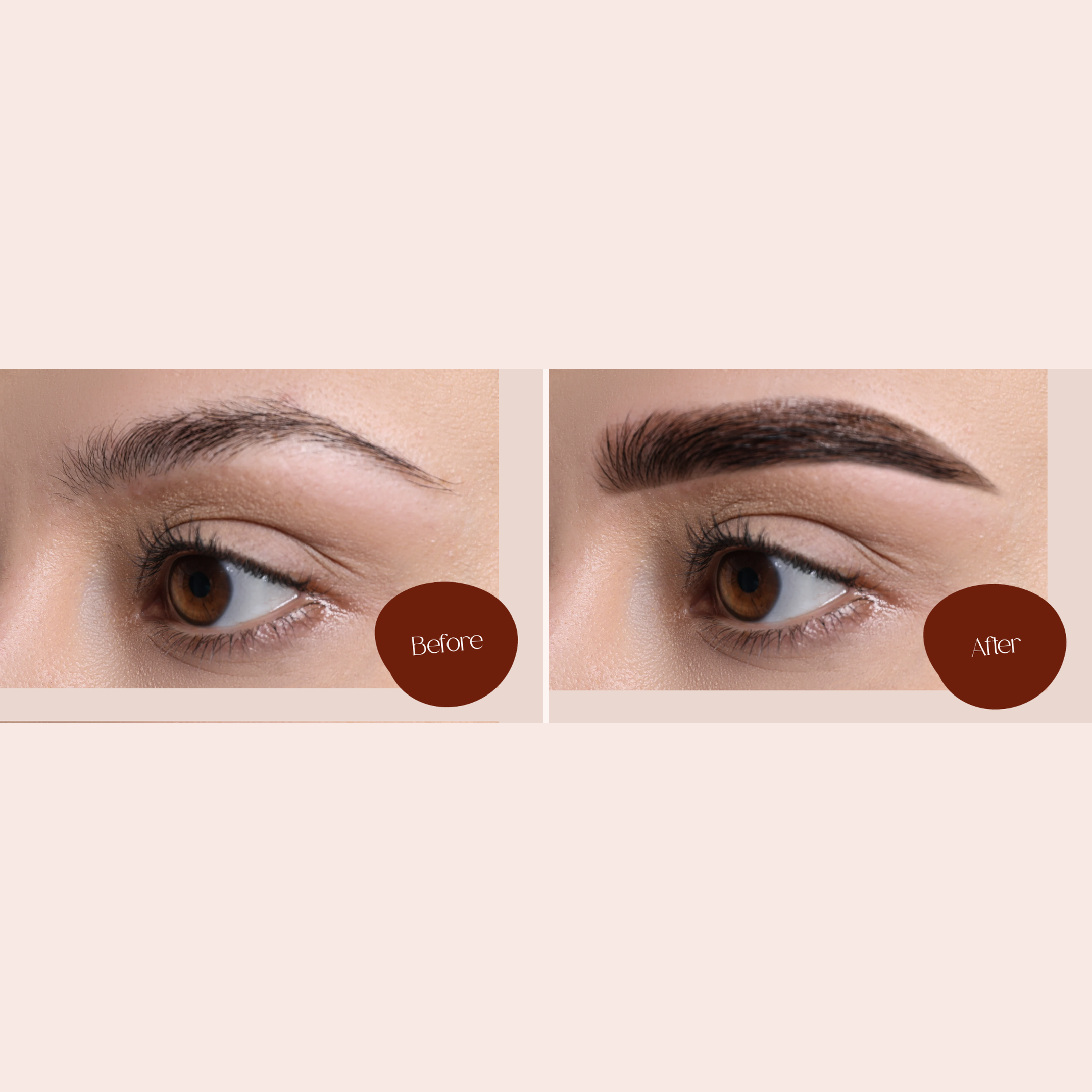 Brow shaping before and after