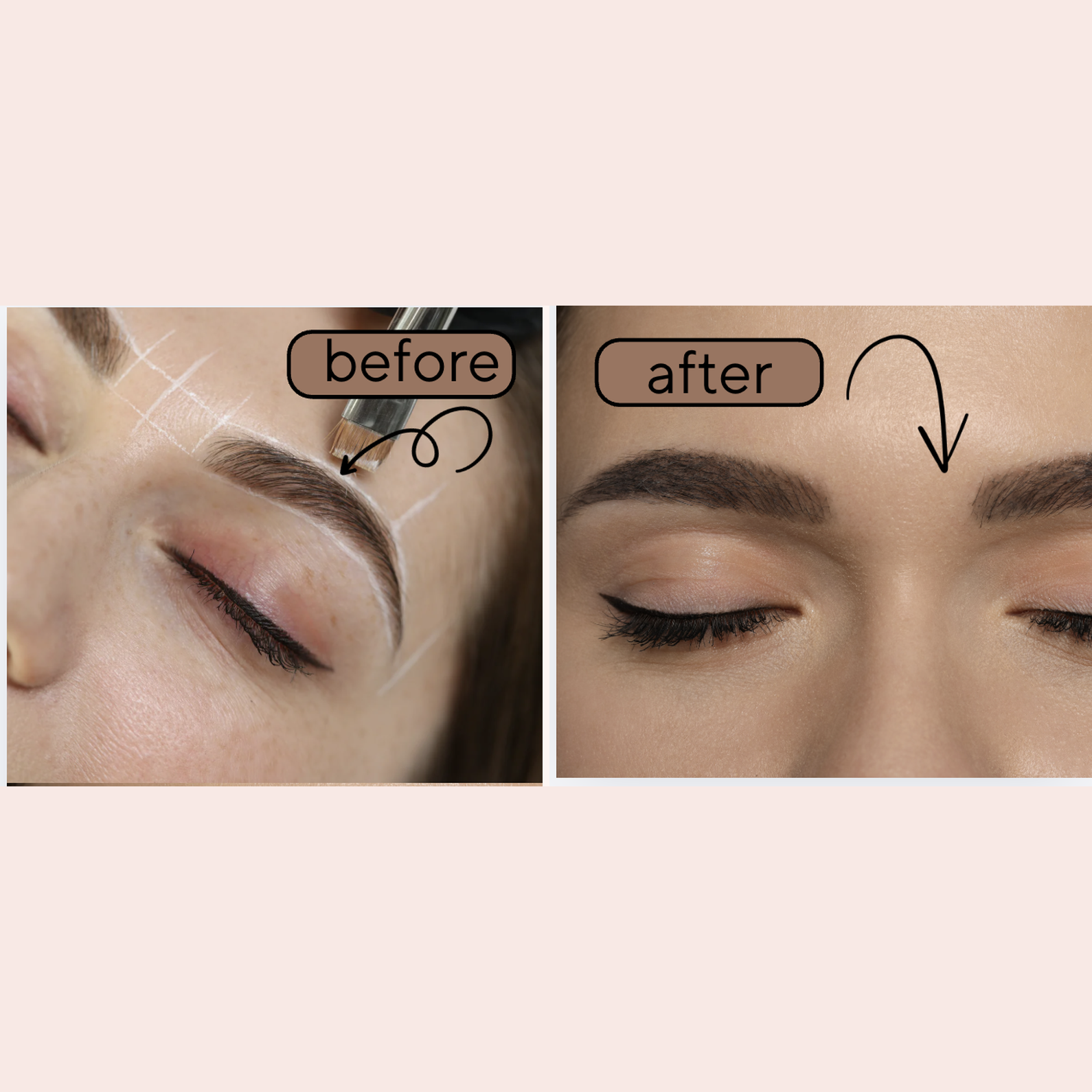 Eyebrow threading before and after