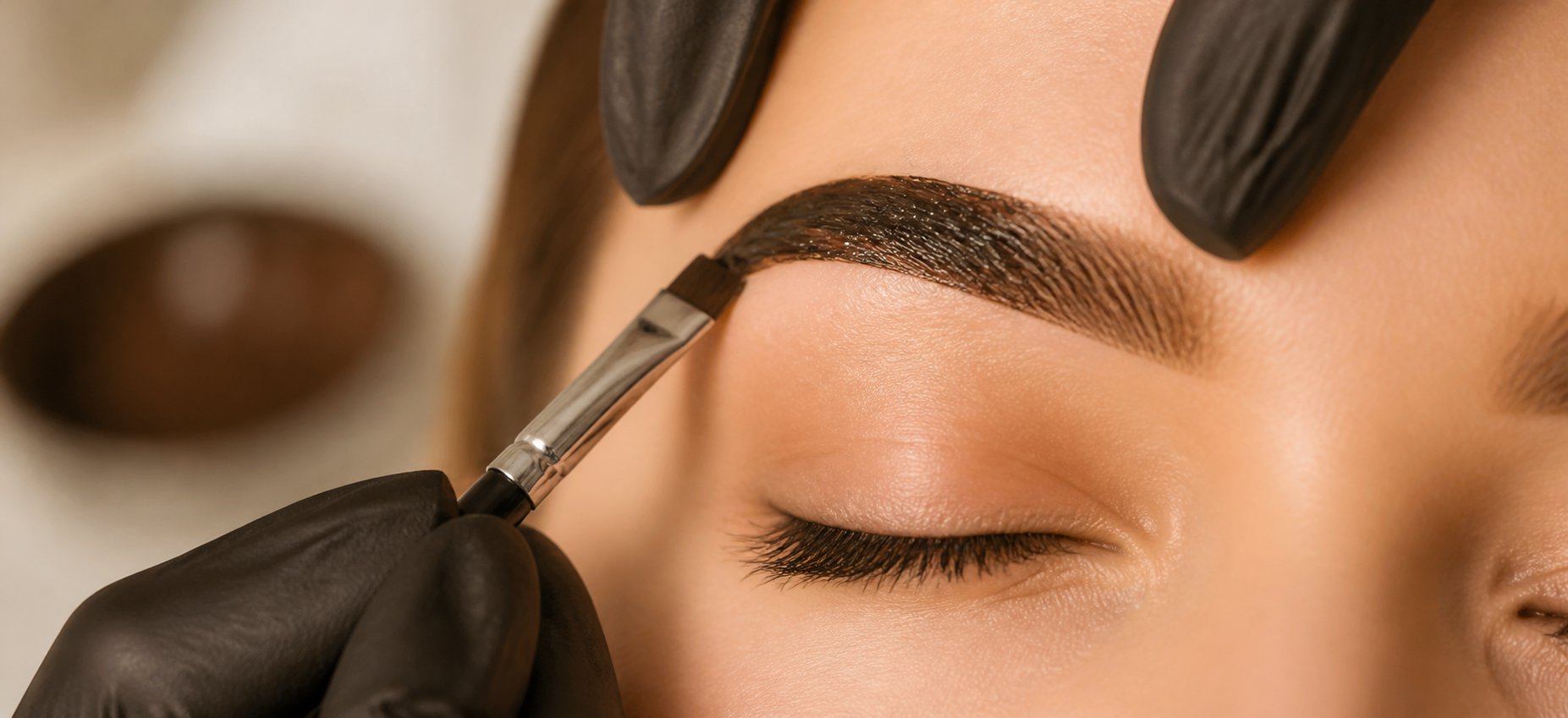 Brow shaping and grooming close-up