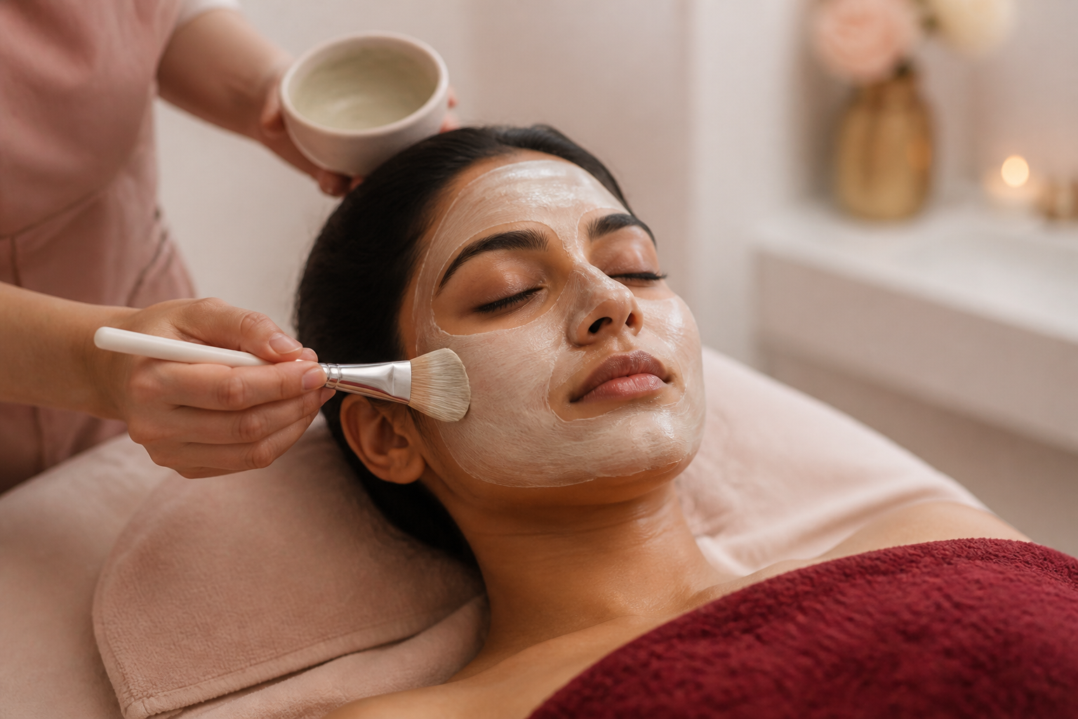 Relaxing facial treatment